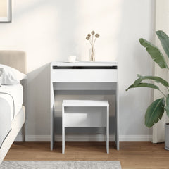 vidaXL Dressing Table and Stool White 60x40x113.5 cm 3