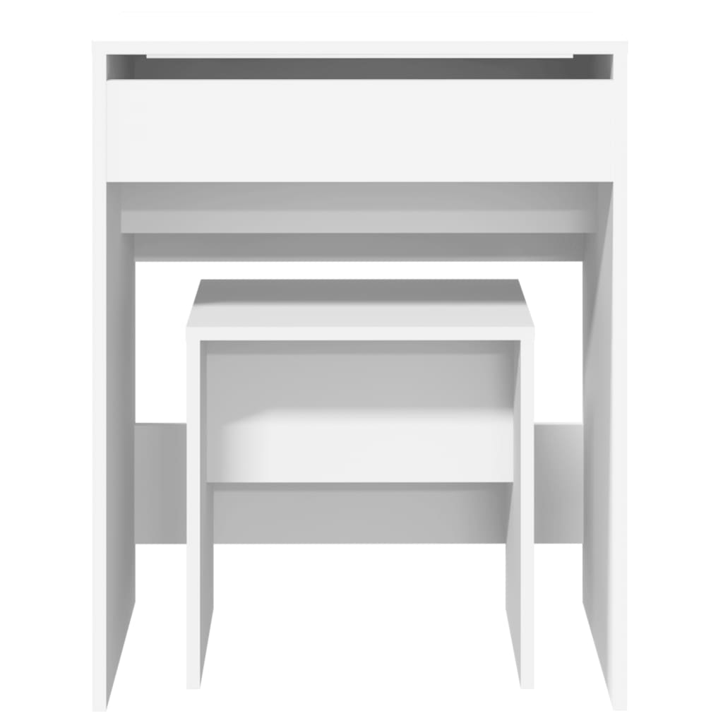 vidaXL Dressing Table and Stool White 60x40x113.5 cm 5