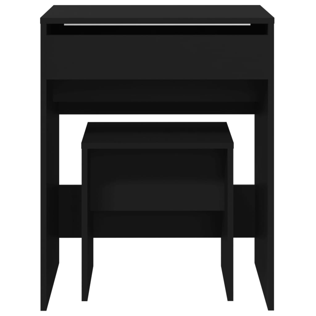 vidaXL Dressing Table and Stool Black 60x40x113.5 cm 5