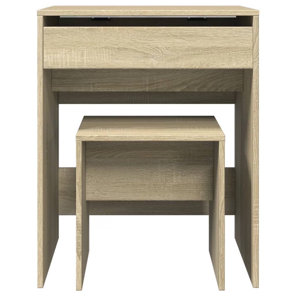 vidaXL Dressing Table and Stool Sonoma Oak 60x40x113.5 cm 5