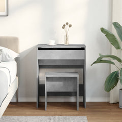 vidaXL Dressing Table and Stool Concrete Grey 60x40x113.5 cm 3