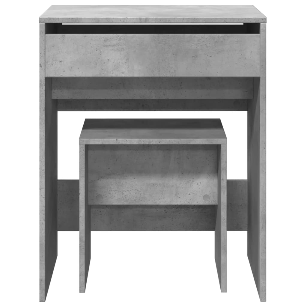 vidaXL Dressing Table and Stool Concrete Grey 60x40x113.5 cm 5