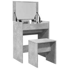 vidaXL Dressing Table and Stool Concrete Grey 60x40x113.5 cm 1