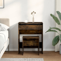 vidaXL Dressing Table and Stool Smoked Oak 60x40x113.5 cm 3