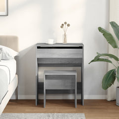 vidaXL Dressing Table and Stool Grey Sonoma 60x40x113.5 cm 3