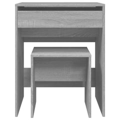 vidaXL Dressing Table and Stool Grey Sonoma 60x40x113.5 cm 5