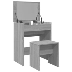 vidaXL Dressing Table and Stool Grey Sonoma 60x40x113.5 cm 1