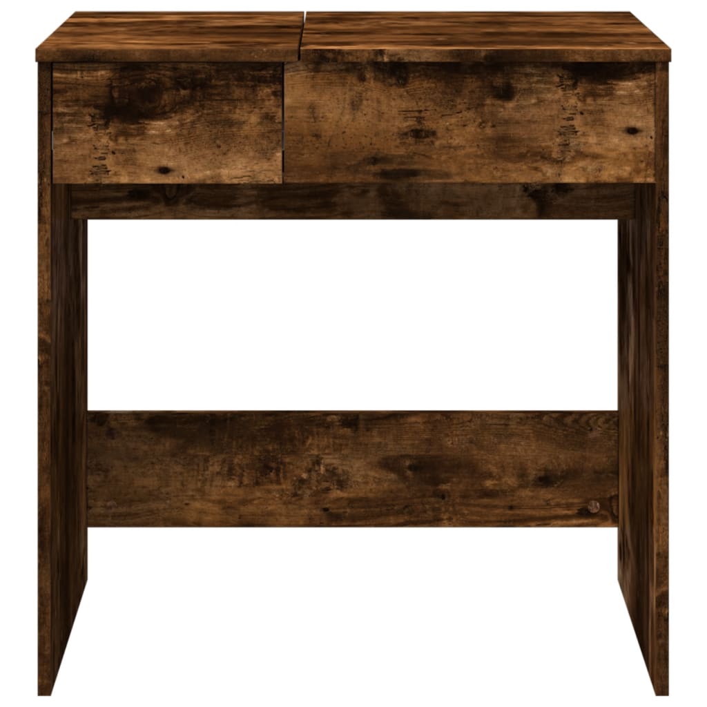 vidaXL Dressing Table with Mirror Smoked Oak 73x46.5x120 cm 5