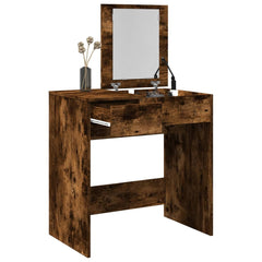 Dressing Table with Mirror 73x46,5x120 cm Smoked oak