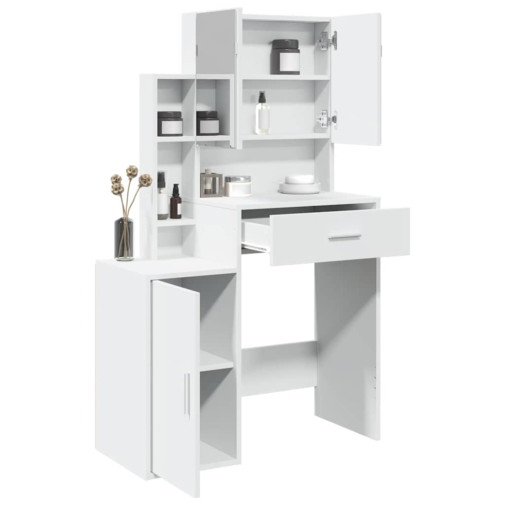 vidaXL Dressing Table with Cabinet White 80x35x132 cm 4