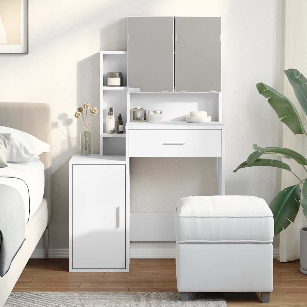 vidaXL Dressing Table with Cabinet White 80x35x132 cm 1