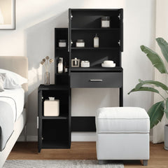 vidaXL Dressing Table with Cabinet Black 80x35x132 cm 3