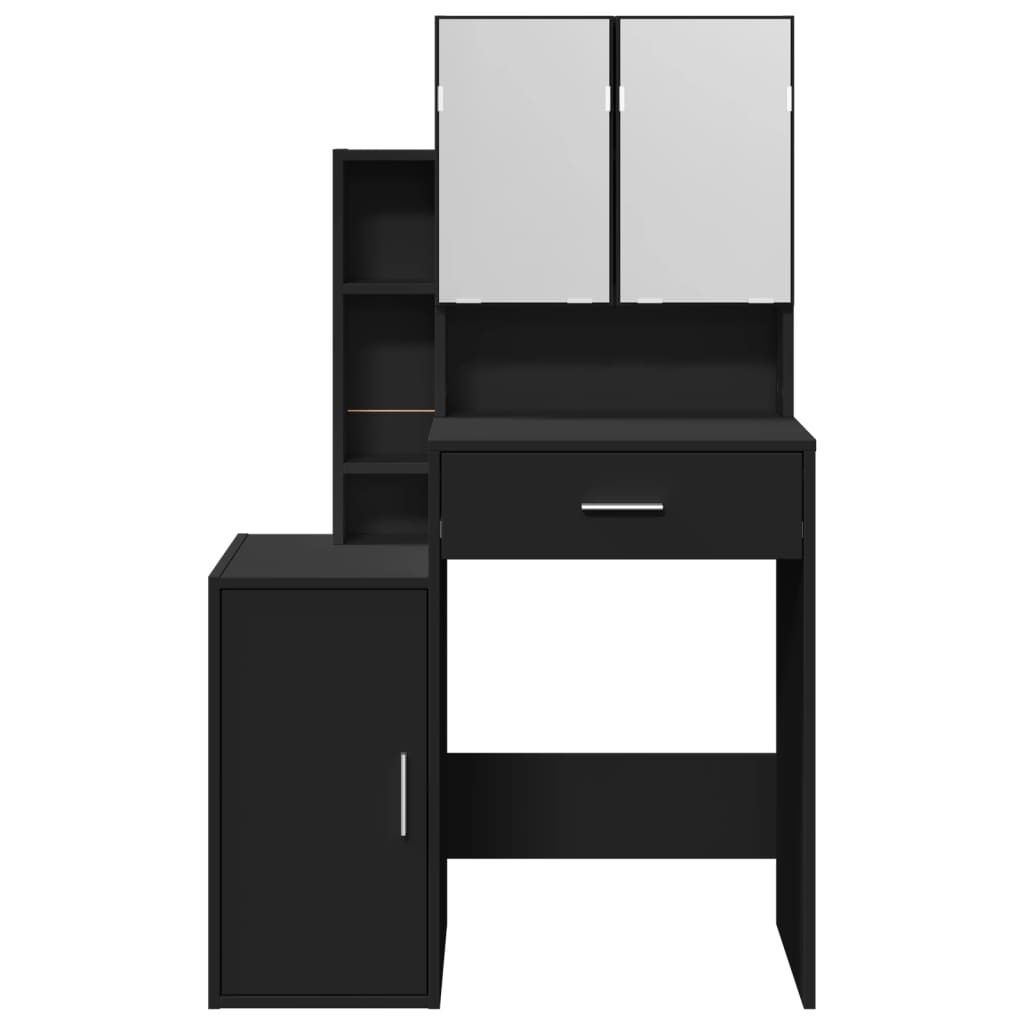 vidaXL Dressing Table with Cabinet Black 80x35x132 cm 5