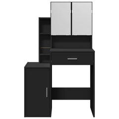 vidaXL Dressing Table with Cabinet Black 80x35x132 cm 5