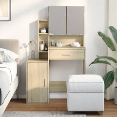vidaXL Dressing Table with Cabinet Sonoma Oak 80x35x132 cm 3