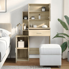 vidaXL Dressing Table with Cabinet Sonoma Oak 80x35x132 cm 4