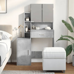 vidaXL Dressing Table with Cabinet Concrete Grey 80x35x132 cm 3