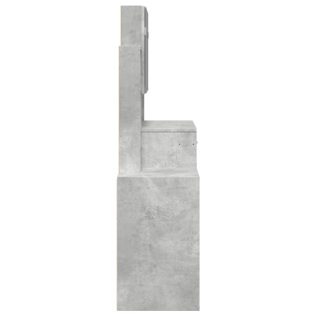 vidaXL Dressing Table with Cabinet Concrete Grey 80x35x132 cm 6