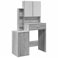 vidaXL Dressing Table with Cabinet Grey Sonoma 80x35x132 cm 2