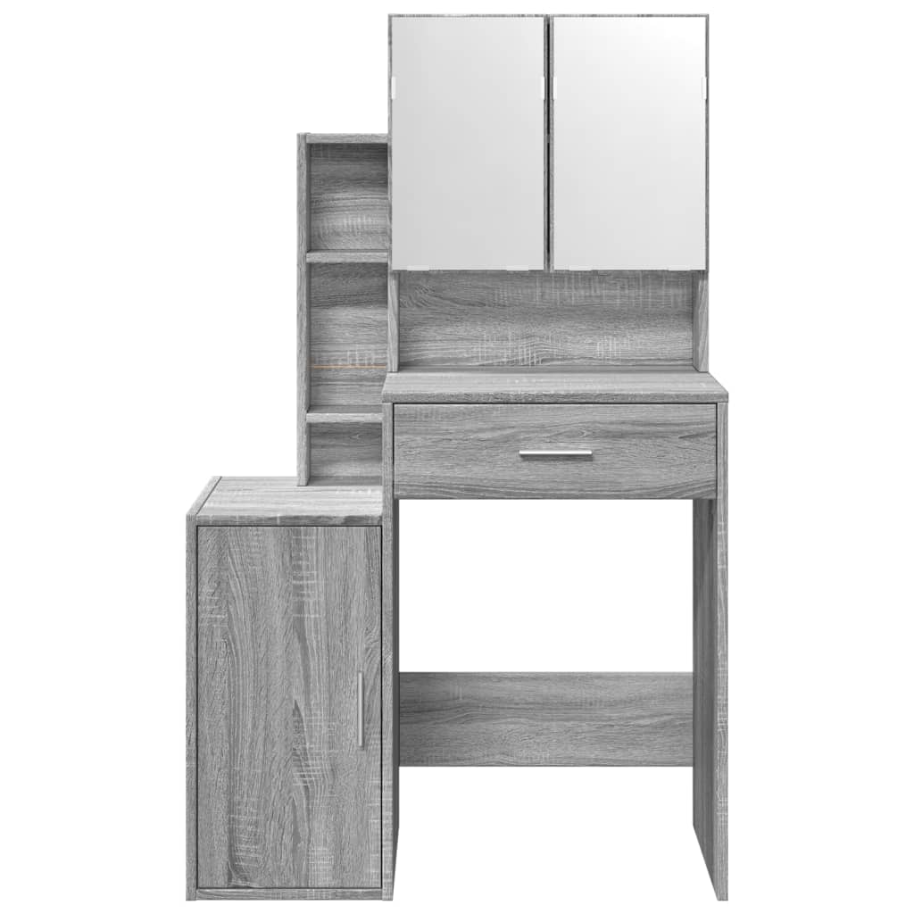 vidaXL Dressing Table with Cabinet Grey Sonoma 80x35x132 cm 5