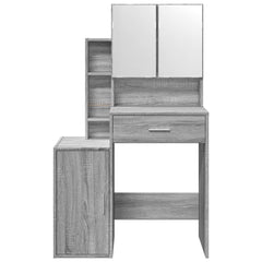 vidaXL Dressing Table with Cabinet Grey Sonoma 80x35x132 cm 5