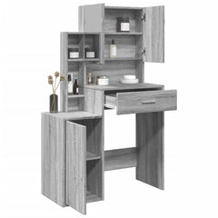 vidaXL Dressing Table with Cabinet Grey Sonoma 80x35x132 cm 1