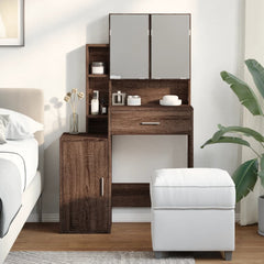 vidaXL Dressing Table with Cabinet Brown Oak 80x35x132 cm 3