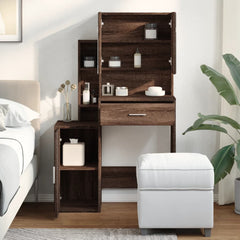 vidaXL Dressing Table with Cabinet Brown Oak 80x35x132 cm 4