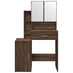 vidaXL Dressing Table with Cabinet Brown Oak 80x35x132 cm 5