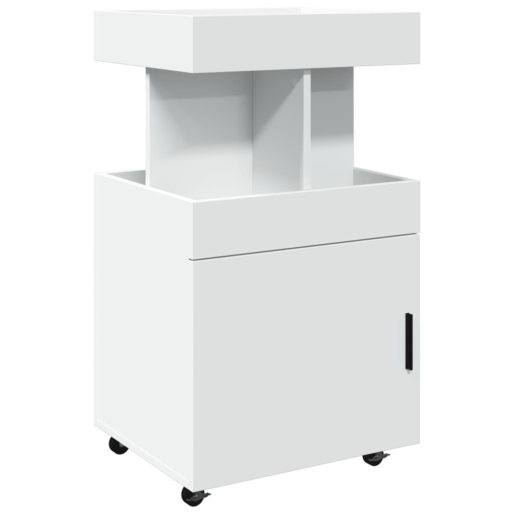 Bar Cart 50x41x89 cm Engineered Wood White