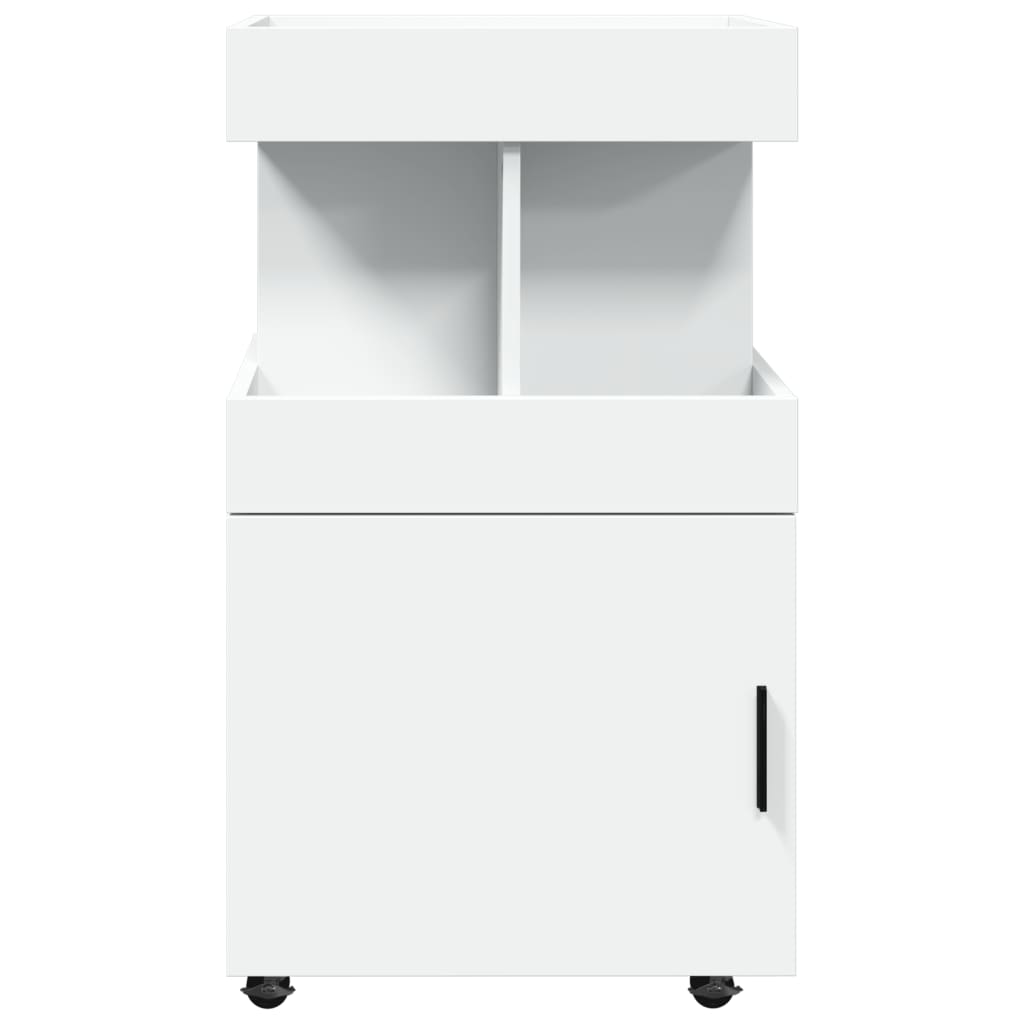 Bar Cart 50x41x89 cm Engineered Wood White