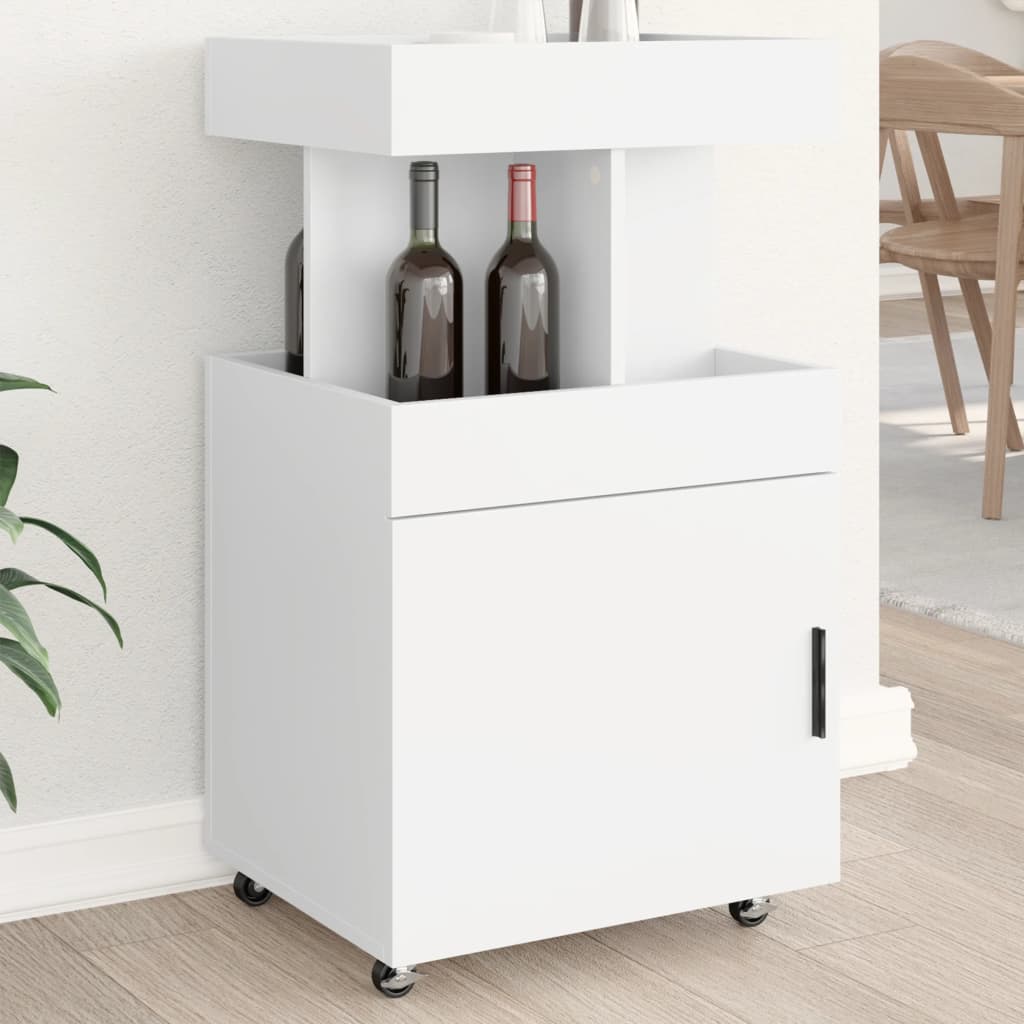 Bar Cart 50x41x89 cm Engineered Wood White