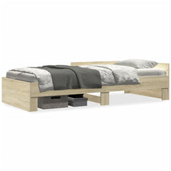 vidaXL Bed Frame without Mattress Sonoma Oak 100x200 cm Engineered Wood 2