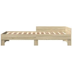 vidaXL Bed Frame without Mattress Sonoma Oak 100x200 cm Engineered Wood 4