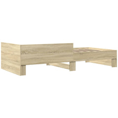 vidaXL Bed Frame without Mattress Sonoma Oak 100x200 cm Engineered Wood 6