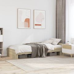 vidaXL Bed Frame without Mattress Sonoma Oak 100x200 cm Engineered Wood 1