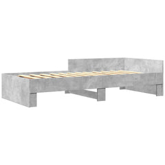vidaXL Bed Frame without Mattress Concrete Grey 100x200 cm Engineered Wood 3