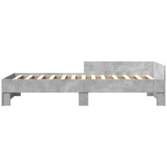 vidaXL Bed Frame without Mattress Concrete Grey 100x200 cm Engineered Wood 4