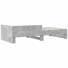 vidaXL Bed Frame without Mattress Concrete Grey 100x200 cm Engineered Wood 6
