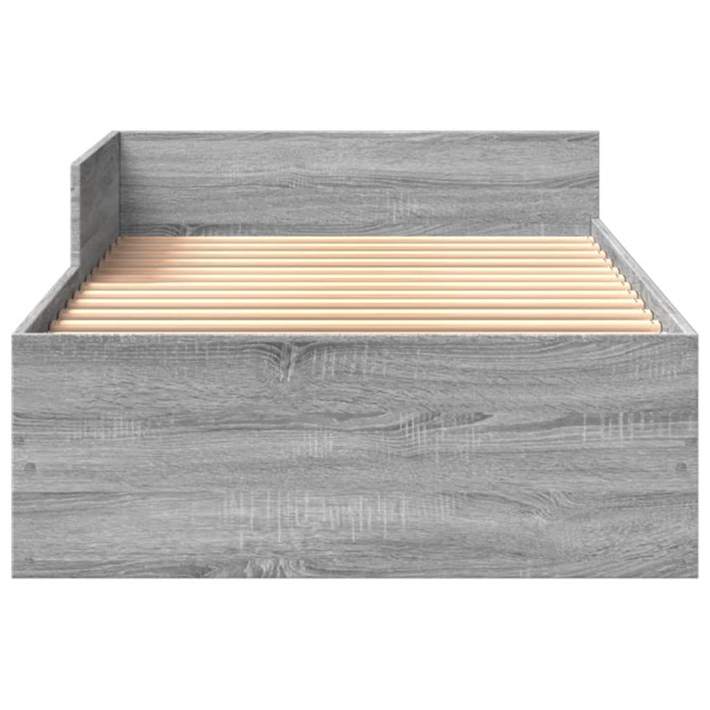 vidaXL Bed Frame without Mattress Grey Sonoma 100x200 cm Engineered Wood 5