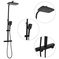 vidaXL Dual Head Shower Set with Mixer and Hose Black Brass 1