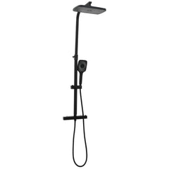 vidaXL Dual Head Shower Set with Mixer and Hose Black Brass 2