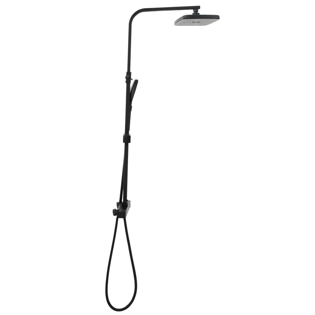vidaXL Dual Head Shower Set with Mixer and Hose Black Brass 4