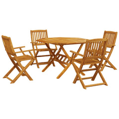 vidaXL 5 Piece Folding Garden Dining Set Solid Wood Acacia 2