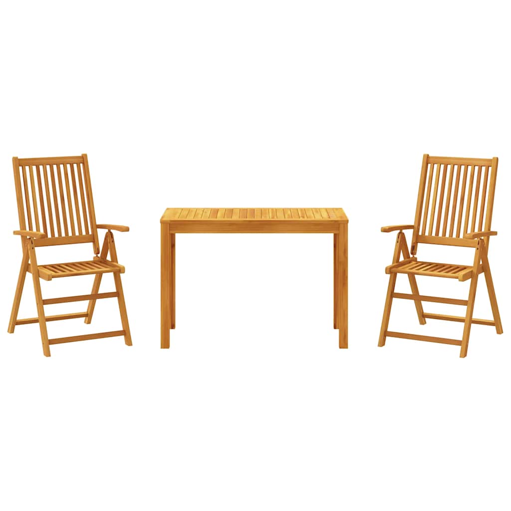 vidaXL 3 Piece Garden Dining Set Solid Wood Acacia 2