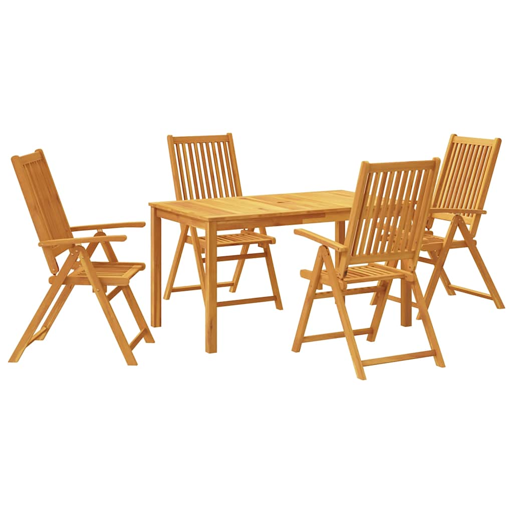 vidaXL 5 Piece Garden Dining Set 140x80x74 cm Solid Wood Acacia 2