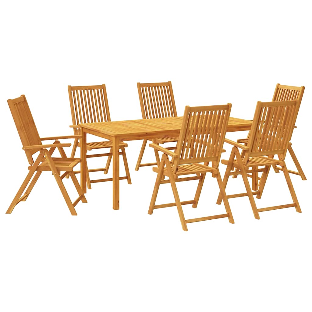 vidaXL 7 Piece Garden Dining Set 180x90x75 cm Solid Wood Acacia 2
