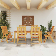vidaXL 7 Piece Garden Dining Set 180x90x75 cm Solid Wood Acacia 1