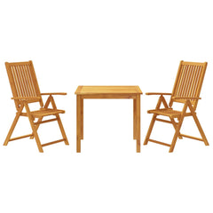 vidaXL 3 Piece Garden Dining Set 85x85x74 cm Solid Wood Acacia 2