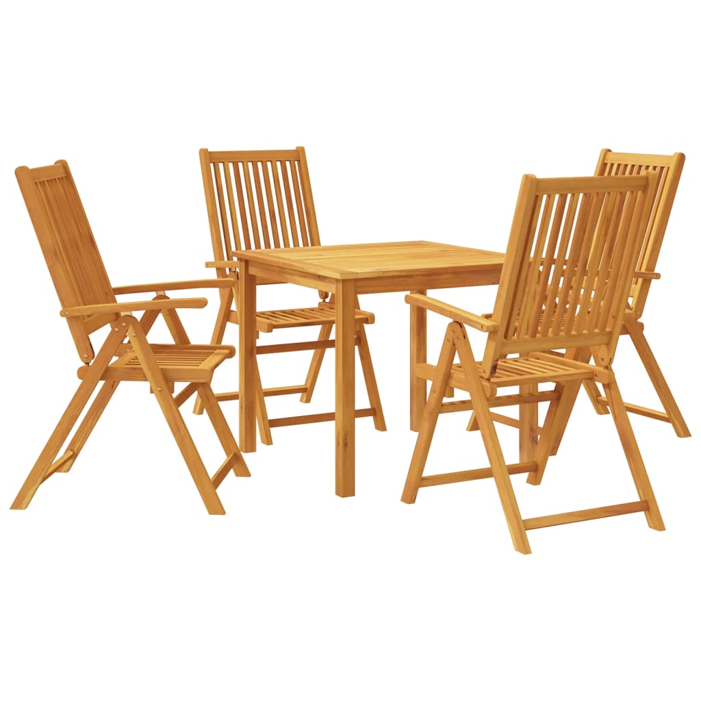 vidaXL 5 Piece Garden Dining Set 85x85x74 cm Solid Wood Acacia 2